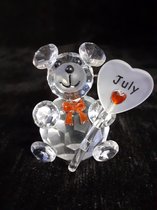 Beren beeld leuk cadeau beertje met bordje Juli van Sweet Lake Colletion  7x7x5 cm