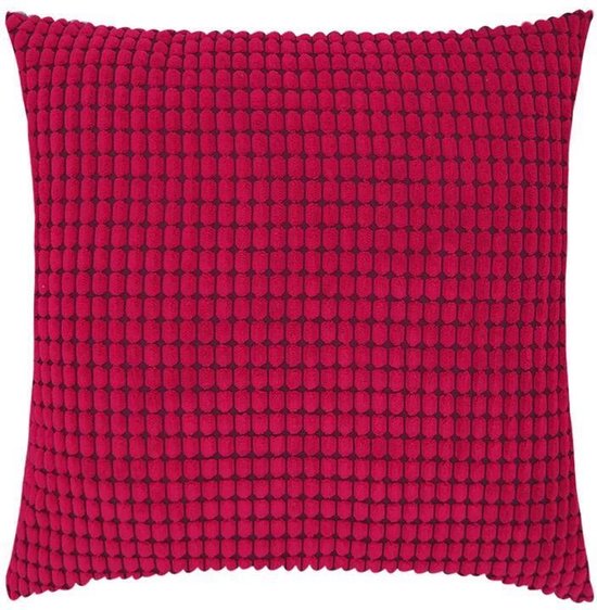 Housse de coussin Soft Fabric with Balls - Rouge - Housse de coussin - 45x45 cm - Sierkussen - Polyester - Velours