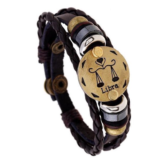 Bracelet cuir zodiaque balance 4045