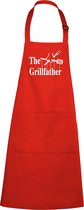 mijncadeautje - luxe keukenschort - The Grillfather - rood