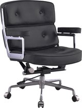 Design Lobby Chair bureaustoel 104 in echt zwart leer