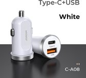 USB-C autolader dual 30 watt  - USB-C + QC 3.0 usb poort - Geschikt voor iPhone / Samsung / Oppo / Huawei / Xiaomi - iPhone 12 Mini/Pro/Pro Max autolader - Car charger - Smartphone autolader