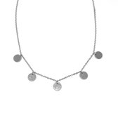 5 coins necklace - zilver