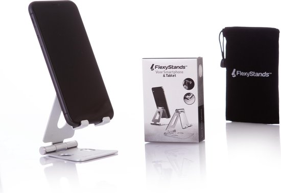 FlexyStands™ Telefoonstandaard (Zilver) - Statief Smartphone -  Telefoonhouder Bureau -... | bol.com