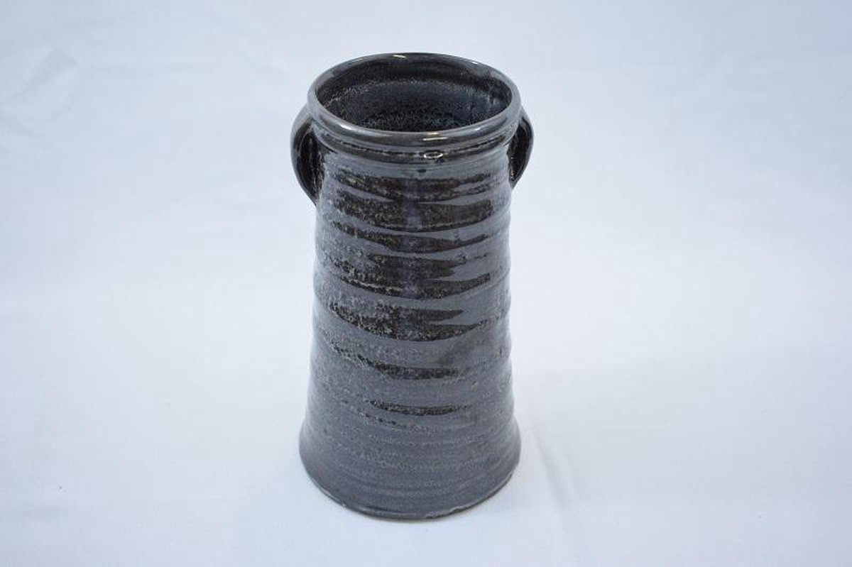 Brynxz vaas: antraciet, hoogglans, waterproof: Ø 10 cm x 15 cm: aardewerk