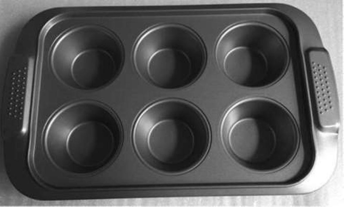 YILTEX – Muffinvorm – Bakvorm – Anti Aanbaklaag - 6Stuks Muffins - 31.5x19.5x3.4cm