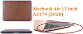 Macbook Case Cover Hoes voor Macbook Air 13 inch 2020 A2179 - A2337 M1 - Laptop Cover - PU Leder Look - Bruin