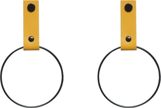 FIXER LE PRIX! 2x anneau de serviette en cuir | OCHER JAUNE - taille S... |  bol.com
