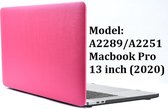 Macbook Hoes Case voor Macbook Pro 13 inch (2020) A2289 - A2251 - A2338 M1 - Laptop Cover - PU Pink