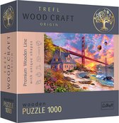 Trefl - Puzzles - "1000 Wooden Puzzles" - Sunset at Golden Gate