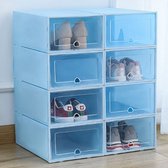 Velox Schoenenkast - Schoenen Dozen - Opbergdozen - Schoenen Organizer - Opvouwbaar En Stapelbaar - 6 Stuks - Blauw - 34x24x14 cm