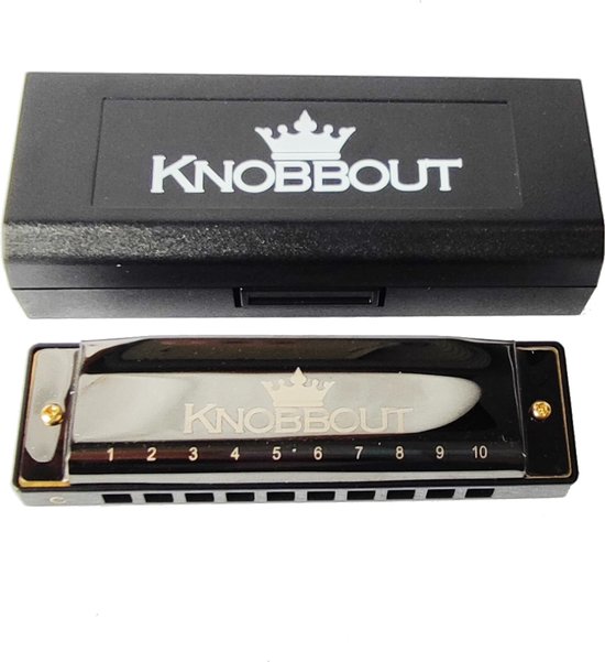 KNOBBOUT mondharmonica's -diatonisch instrument met 20 tonen-harmonica c- mondharmonica voor volwassenen en kinderen-Professionele studie-Standaardbereik C toon-Zwart