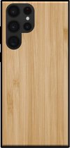 Smartphonica Telefoonhoesje voor Samsung Galaxy S23 Ultra met houten look - backcover bamboo kunsthout hoesje - Bruin / Kunsthout;TPU / Back Cover geschikt voor Samsung Galaxy S23 Ultra