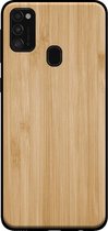 Smartphonica Telefoonhoesje voor Samsung Galaxy M21 met houten look - backcover bamboo kunsthout hoesje - Bruin / Kunsthout;TPU / Back Cover geschikt voor Samsung Galaxy M21