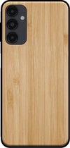 Smartphonica Telefoonhoesje voor Samsung Galaxy A14 met houten look - backcover bamboo kunsthout hoesje - Bruin / Kunsthout;TPU / Back Cover geschikt voor Samsung Galaxy A14