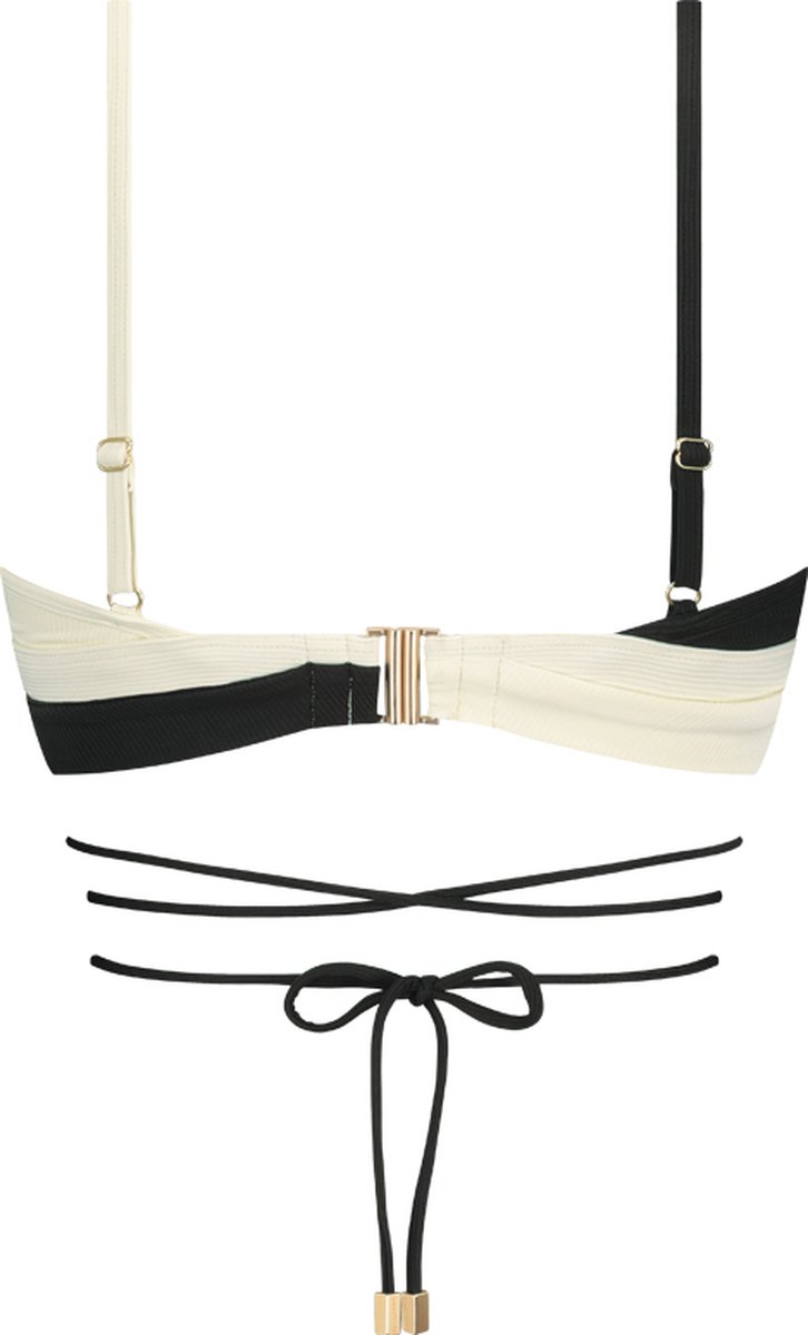 Beachlife Vanilla & Black twist bikinitop — afbeelding 2