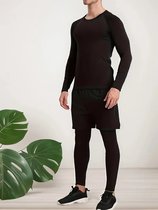 Stretch super warm houdende hoge kwaliteit extra dikke 1 set shirt met lange mouwen en broek legging thermo XL heren gaat niet kapot!