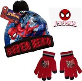 Marvel Spiderman Set - Muts + Handschoenen - Maat 52 cm hoofdomtrek - ± 3-5 jaar