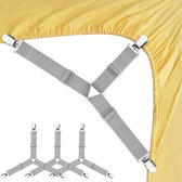 BOTC Dekbedclips - Lakenspanners - Dekbed lakenspanner clips - Laken aanspanners - Laken bretels - 4 stuks - Grijs