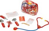 Klein Toys transparante dokterskoffer - incl. speelgoedinstrumenten - 22x8,5x19,5 cm - rood
