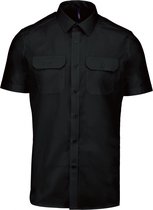 Overhemd Heren XXL Kariban Korte mouw Black 65% Polyester, 35% Katoen