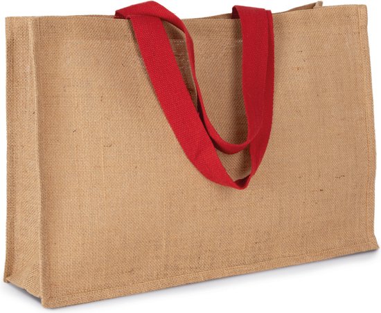 Tas One Size Kimood Natural / Cherry Red 100% Jute