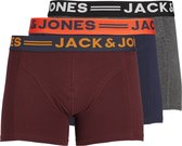 JACK & JONES Lot de 3 Boxers Homme - Bordeaux - Taille M