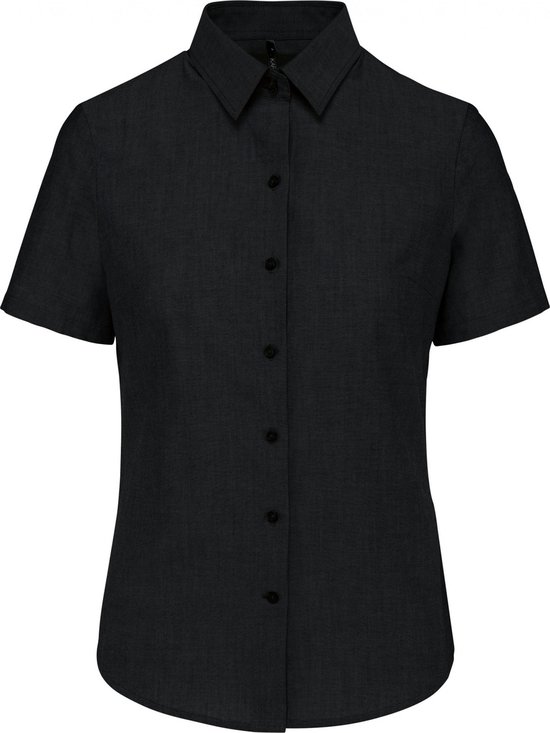 Foto: Kariban dames oxford blouse korte mouwen k536 black xs