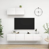 vidaXL tv-meubelset - hoogglans wit - 80 x 30 x 30 cm - spaanplaat - Kast