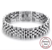 Bracelet Style Jubilé | Style de bracelet | Argent | Bracelet Homme | Acier | 15mm | Cadeau pour mari | Suppresseur de broches