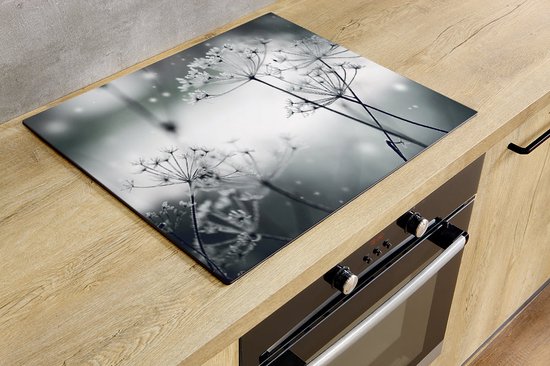 Inductiebeschermer - Bevroren Bloem - 60x52 cm - Inductiebeschermer - Inductie Afdekplaat Kookplaat - Inductie Mat - Anti-Slip - Keuken Decoratie - Keuken Accessoires