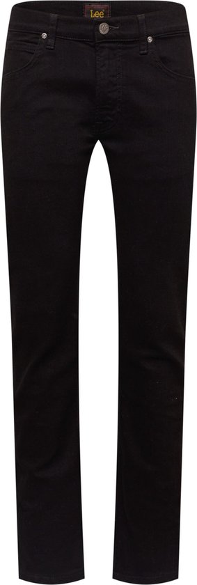 Zwarte Lee jeans met ritssluiting en rechte pasvorm.