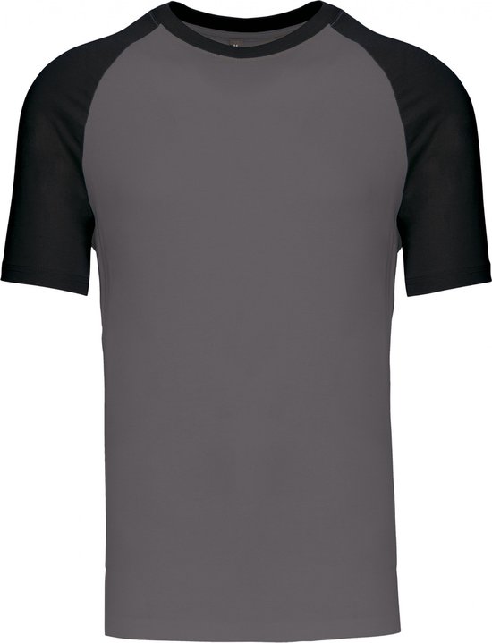 SportT-shirt Heren XL Kariban Ronde hals Korte mouw Slate Grey / Black 100% Katoen