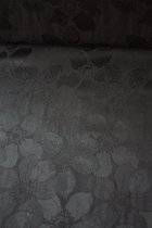 Jacquard zwart glanzend met bloemen textuur 1 meter - modestoffen voor naaien - stoffen
