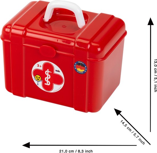 Klein Toys dokterskoffer - incl. speelgoedinstrumenten - 21x14,5x18 cm - rood - Klein