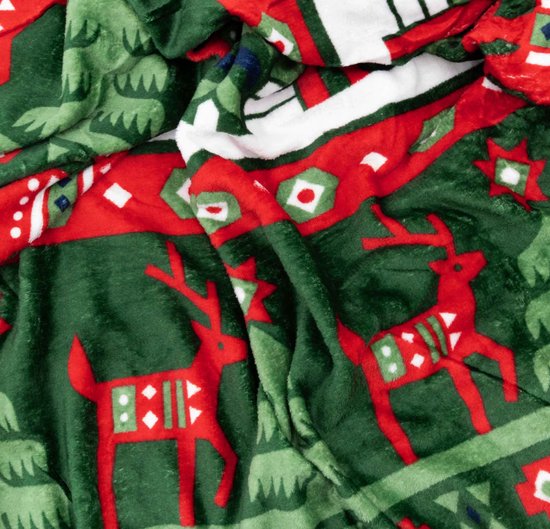 Kerstdeken voor bank, zachte warme geruite deken voor de winter, rode
