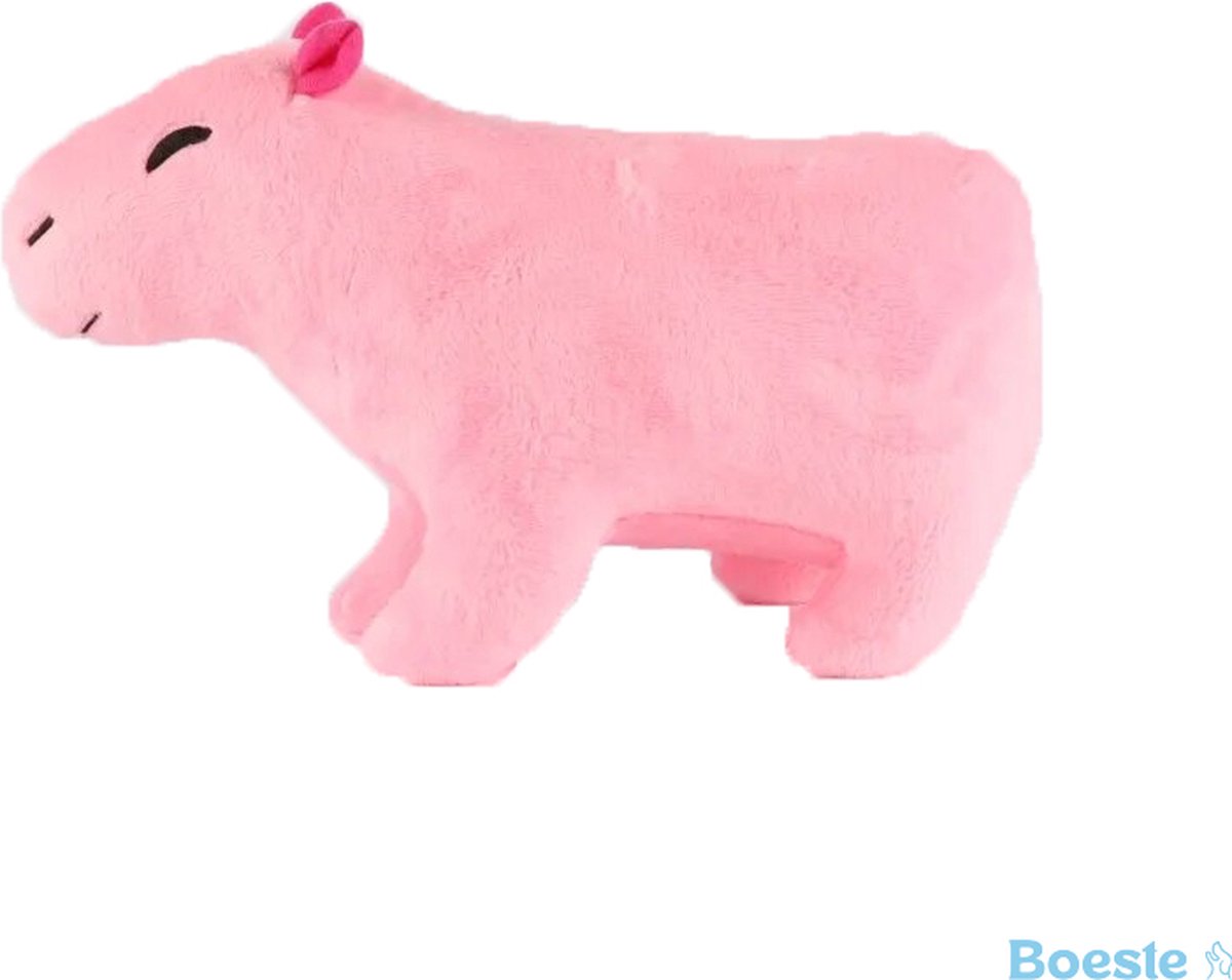 Boeste Capybara Knuffel 19 cm - Zachte Roze Pluche