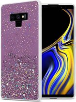 Cadorabo Hoesje voor Samsung Galaxy NOTE 9 in Paars met Glitter - Beschermhoes van flexibel TPU silicone met fonkelende glitters Case Cover Etui