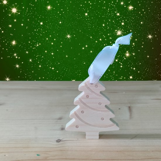 Kerstboom Kerstboom versiering Set van 4 Hout Groen/wit