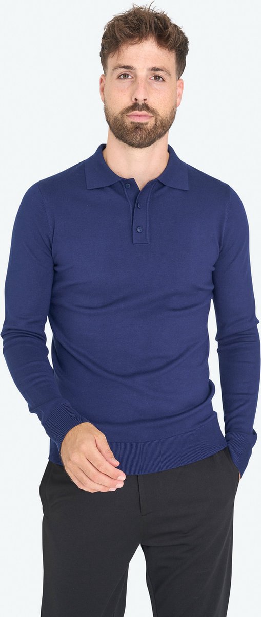 Long sleeve polo Ralf Navy - M - Solution Clothing