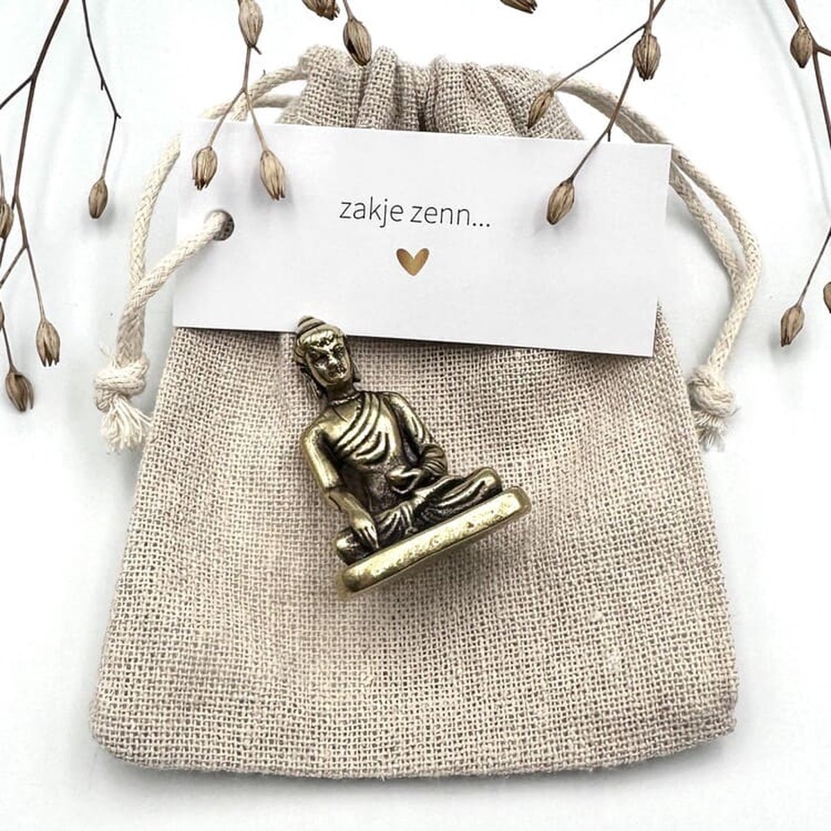 Zakje Zenn... (geluksbrenger, boeddha, buddha, zen, yoga, meditatie, cadeau voor man, cadeau voor vrouw, geschenkzakje, gift, cadeau, kleine cadeautjes, reizen, power, bedankt, kerstcadeau, sinterklaas) - By Vesper