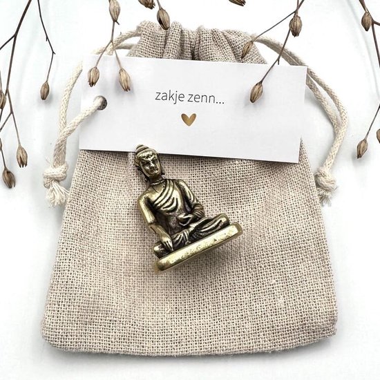 Zakje Zenn... (geluksbrenger, boeddha, buddha, zen, yoga, meditatie, cadeau voor man, cadeau voor vrouw, geschenkzakje, gift, cadeau, kleine cadeautjes, reizen, power, bedankt, kerstcadeau, sinterklaas)