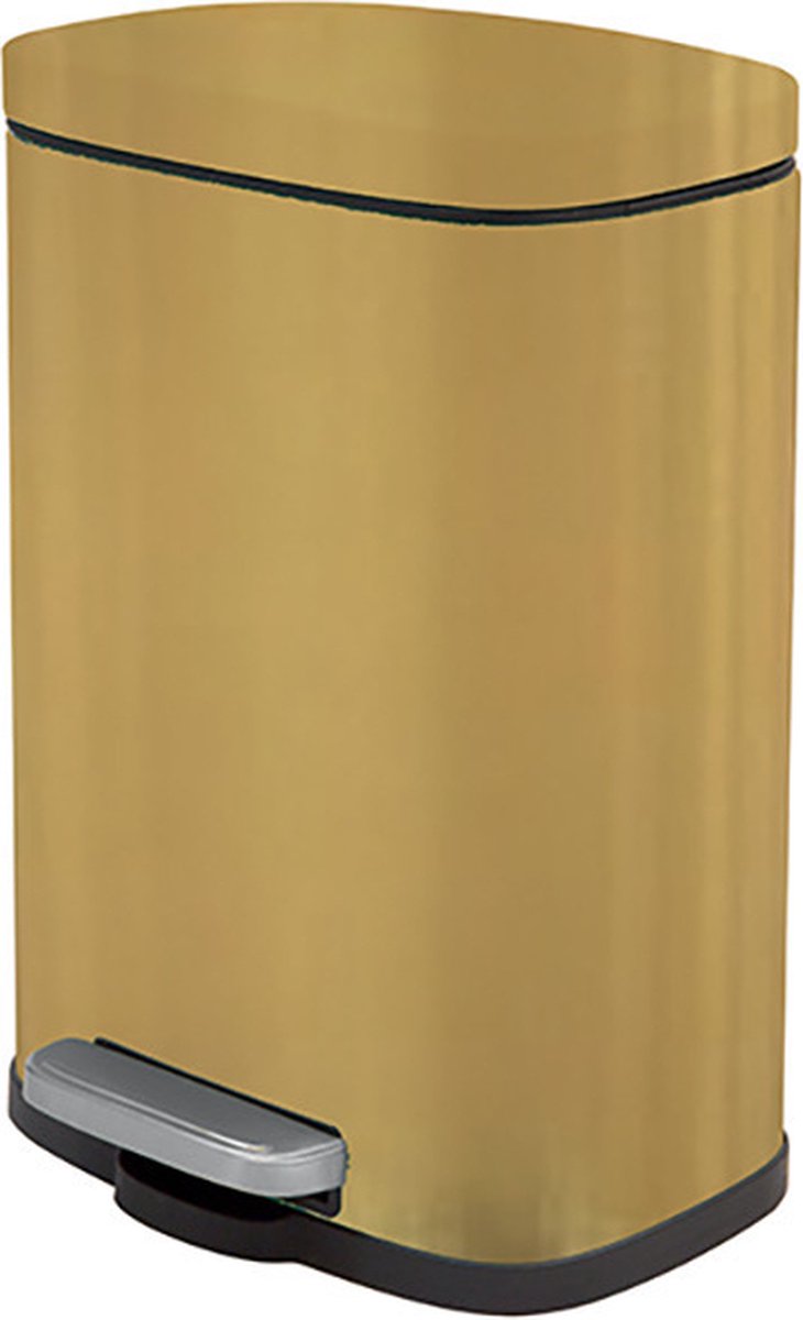 Goedkoopste Spirella Pedaalemmer Venice - goud - 5 liter - metaal - L21 x H30 cm - soft-close - toilet/badkamer