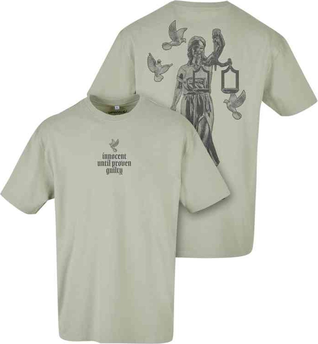 Mister Tee Justice Oversize Heren Tshirt 4XL Beige