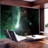 Fotobehangkoning - Behang - Vliesbehang - Fotobehang Planeet Aarde - Ruimte - Heelal - Space - 250 x 175 cm