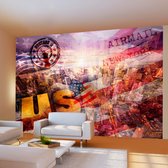 Fotobehangkoning - Behang - Vliesbehang - Fotobehang New York Ansichtkaart - patriotic theme - 350 x 245 cm