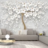Fotobehangkoning - Behang - Vliesbehang - Fotobehang Magische Boom met Bloemen - Magic Magnolia - 200 x 140 cm