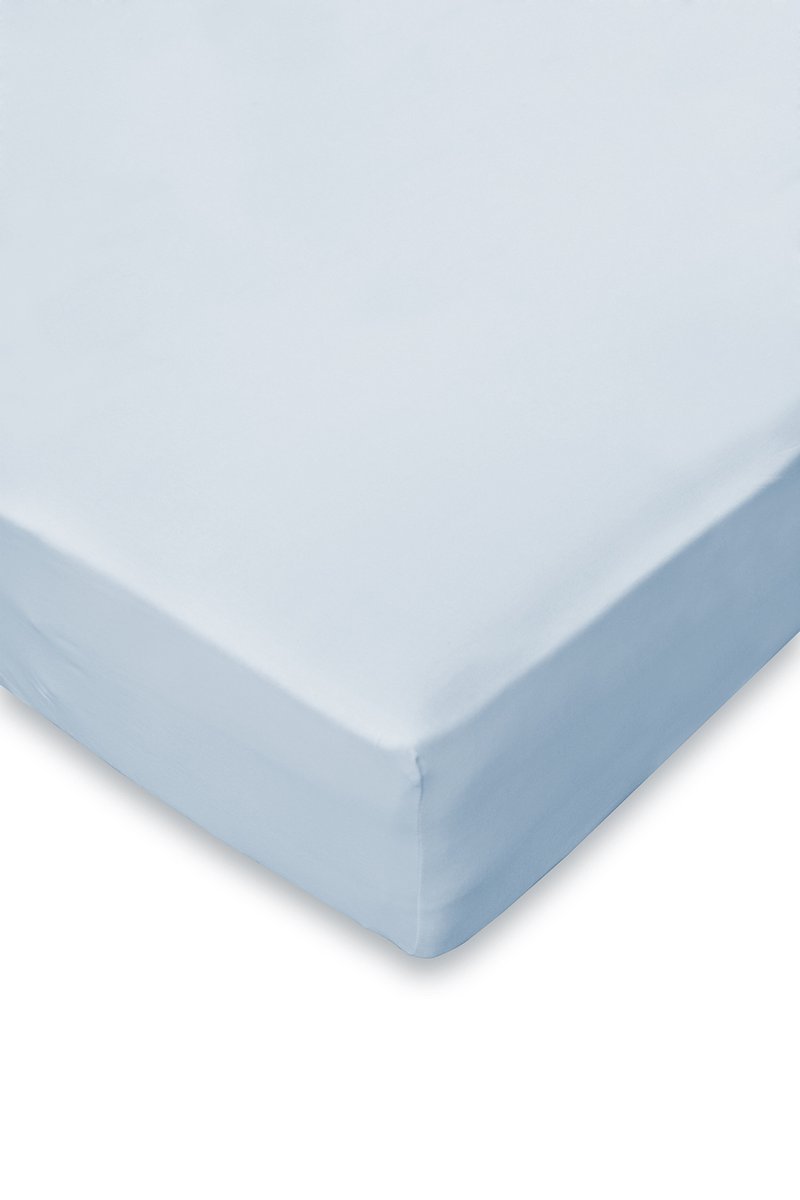 Eleganzzz Hoeslaken Jersey Stretch 35cm Hoekhoogte - Licht Blauw - Hoeslaken 180x210/220cm - 200x200cm - Lits Jumeaux - 100% Katoen - Hoeslakens