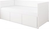 Lilli Furniture - Nanne bedbank met 3 mega lades - inclusief lattenbodem - 90x200cm - Wit