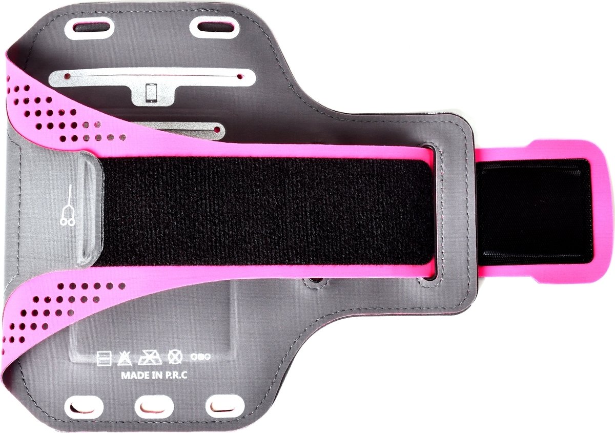 Mobigear Telefoonhoesje geschikt voor Telefoonhouder Hardlopen Motorola Moto E30 Sport Hoesje Neopreen | Mobigear Easy Fit Sportarmband - Roze
